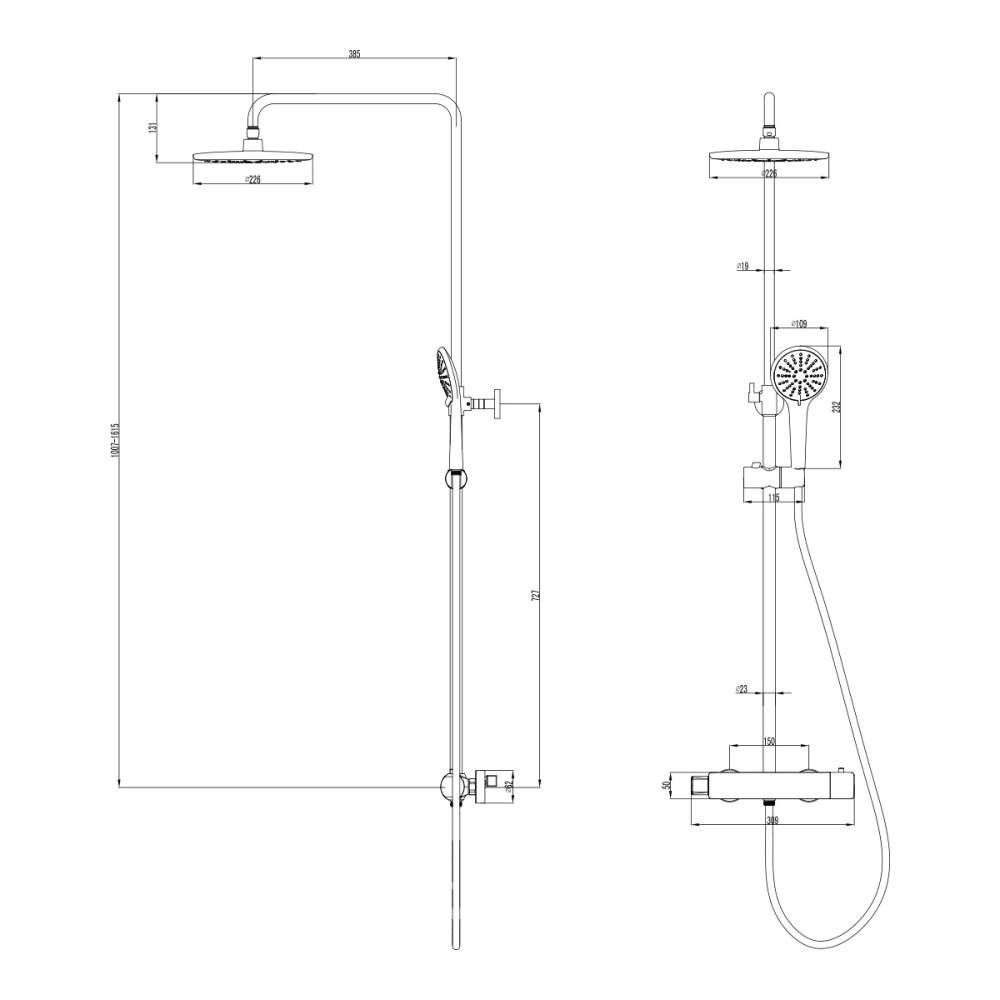 Душевая система Lemark Bronx (LM3770BL) черный