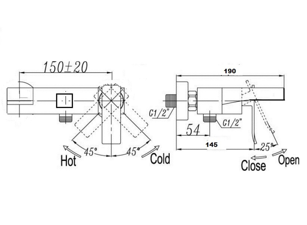Смеситель для ванной Bronze de Luxe Simple (STB980) хром