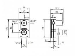 Фото Внутренняя часть встраиваемого смесителя 3 функции Fantini 44 00 M087A