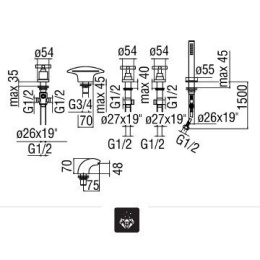 NOBILI Spring AV00156/2CR_SP Смеситель для ванны (хром)