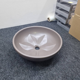 Фото AZZURRA FLEUR LALA045160F0TO*0 Раковина накладная круглая диаметр 45хh16см, без отв., цвет Tortora