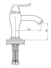 Фото Смеситель GPD Tauro MLB150-O, для раковины, черный (ORB)