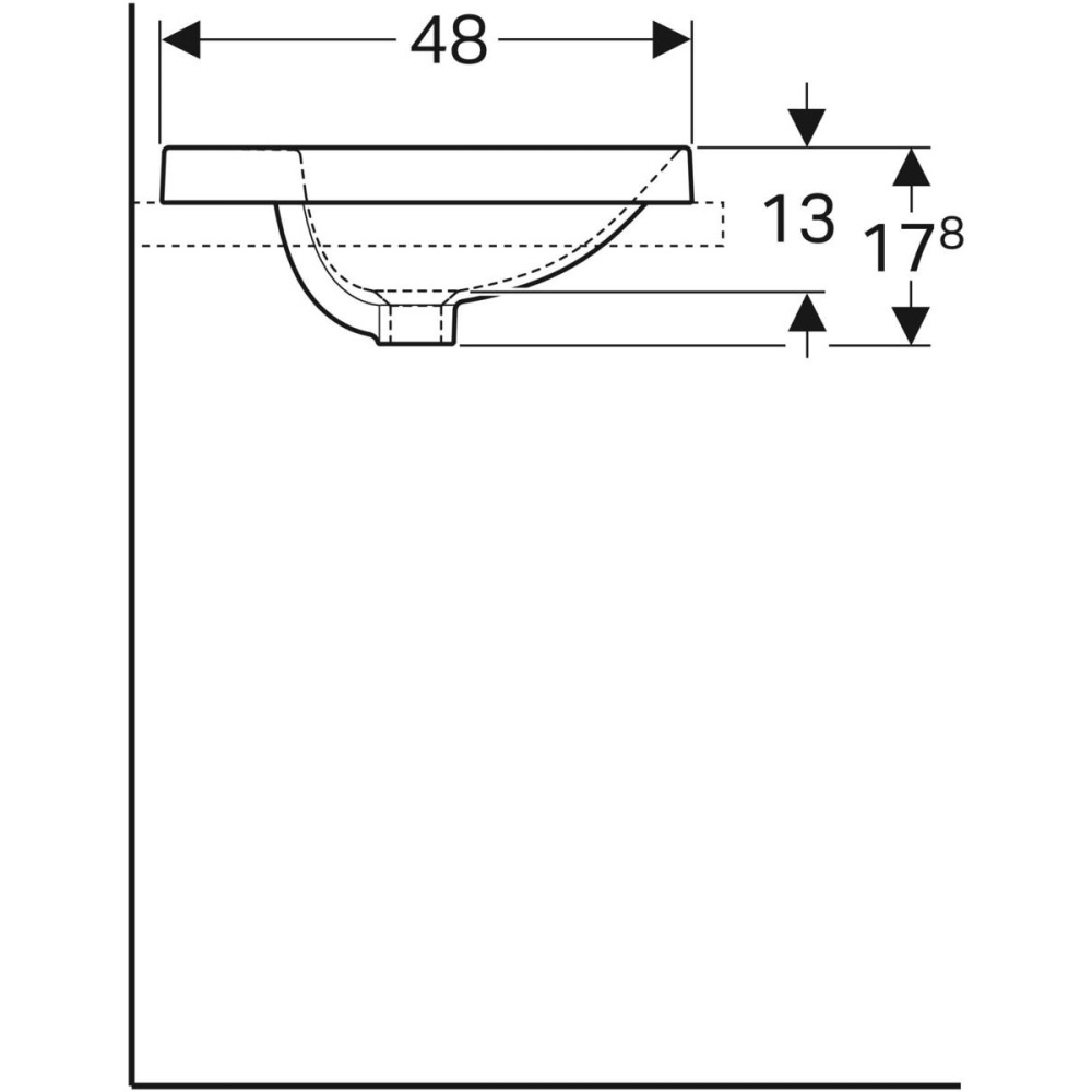 Geberit Variform 500.724.01.2 Раковина, встраиваемая сверху, накладная