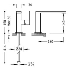 Фото Tres Cuadro Exclusive 00620501ACD Смеситель для раковины
