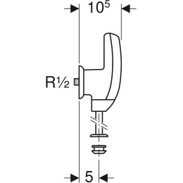 Фото Geberit HyTronic 115.805.46.1 Смывное устройство, для писсуара