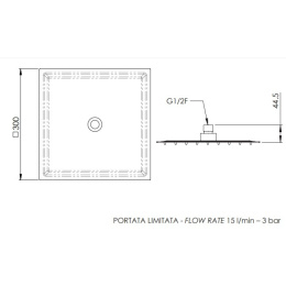 Remer 357UFS30BOX Душевая головка с шарнирным соединением, 30 см