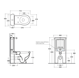 Унитаз с керамическим бачком Globo Paestum (PA025.BI+PA1361X)