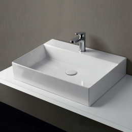 Раковина Azzurra Elegance ELLP060450QMBI/(EQA60M bi)*1 накладная 60 х 45 х 12,5 см прямоугольная