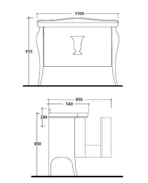 Подстолье под раковину Galassia Ethos (8477)