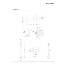 Omnires Y brushed gold SYSYW01GLB Система для ванны скрытого монтажа (брашированное золото)