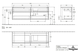 Villeroy Boch Collaro C03000FQ Тумба под раковину 1600х500 мм (Oak Graphite)