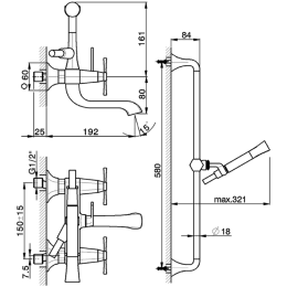 Смеситель для ванны Cisal Cherie CX0000607E, золото