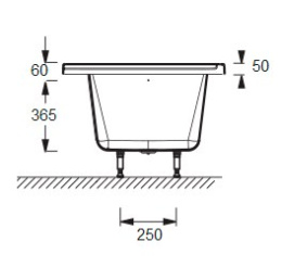 Акриловая ванна 170x80 Jacob Delafon (E6139L-00), прямоугольная