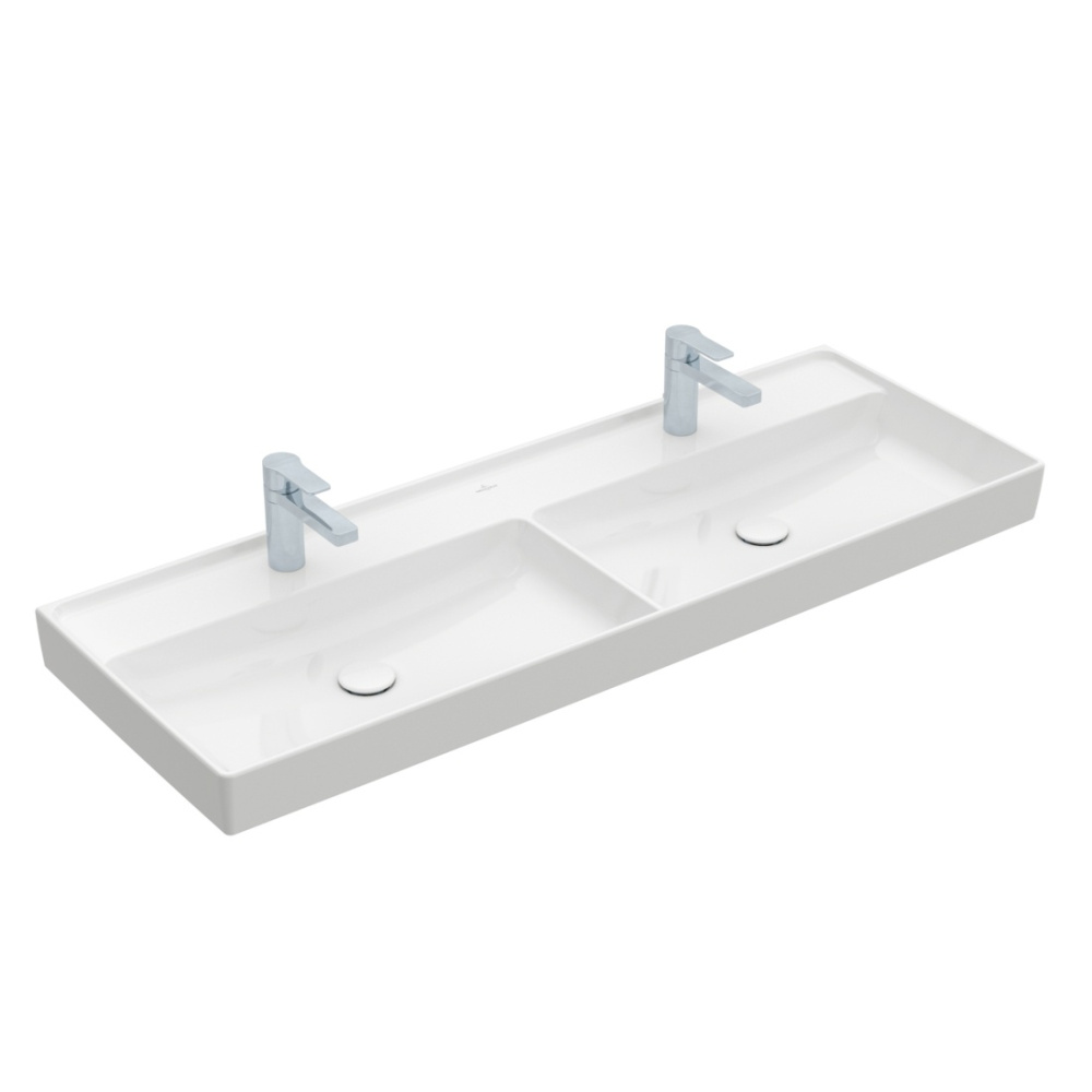 Фото Раковина двойная для ванной 130 см Villeroy&Boch Collaro (4A34D101) альпийский белый