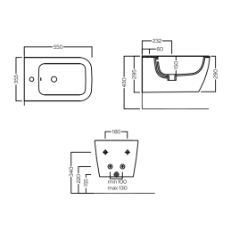 Фото Биде HATRIA TECNA Y9DG01 подвесное цвет белый