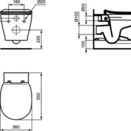 Комплект инсталляция и унитаз Ideal Standard V08823D
