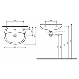 IFO Hitta RS041105500 Раковина подвесная 55 см