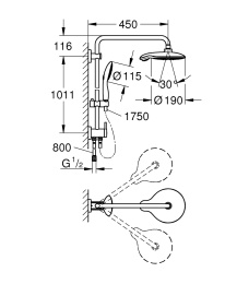 Душевая система с термостатом Grohe Power and Soul (27911000) хром
