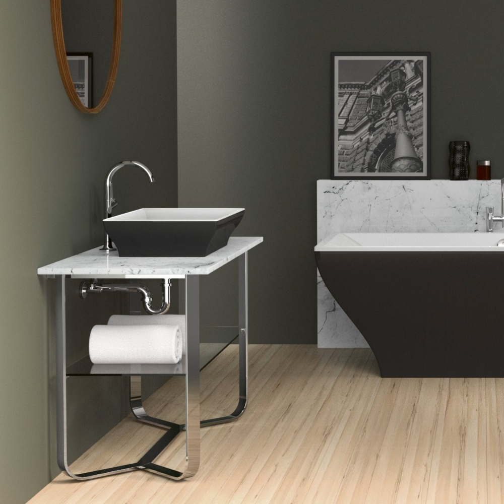 Фото Консоль под раковину Villeroy Boch ANTHEUS B06400RC цвет хром/белый мрамор