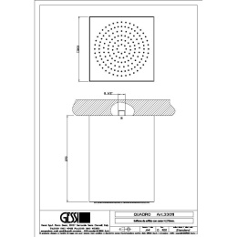 Верхний душ Gessi Segni Quadro (33011#238) сталь полированная