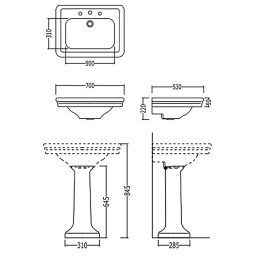 Фото Раковина Devon&Devon Etoile IBLG(1-3)FET, белая