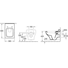 Подвесной унитаз 562710R1 Villeroy Boch La Belle