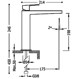 Фото Однорычажный смеситель для раковины Tres Project 21120301