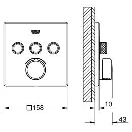 Grohe SmartControl 29149000 Смеситель для душа встраиваемый без подключения шланга