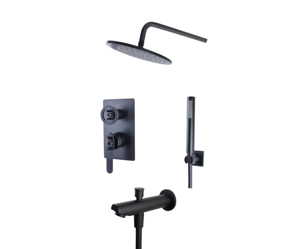 Душевой комплект Bronze de Luxe 1760'S Loft (6630SB) черный, матовый