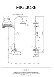 Душевой гарнитур Migliore Lady (31842) золото