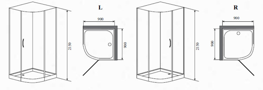 Фото Душевая кабина 90x90x215 Timo (H-506)