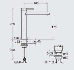 Cristina UNI/C UC22751 Смеситель для раковины