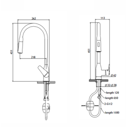 Смеситель для кухни Bravat Arden F7362395CP-ENG выдвижной излив