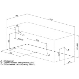 Акриловая ванна 175x75 Aquanet (00240094), прямоугольная