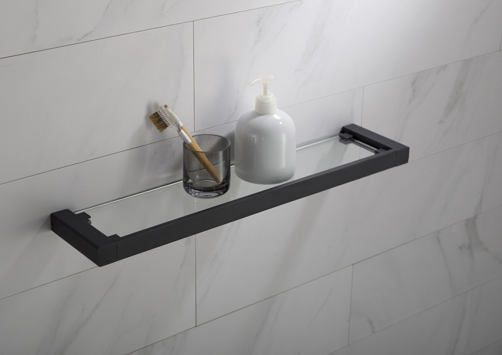 Фото Полка в ванную стеклянная Timo Selene 14072/03 черный