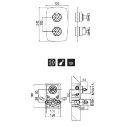 Смеситель NOBILI Carlos Primero WE00874/SCR_WE42801/SCR Термостат для душа
