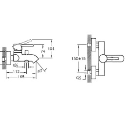 Смеситель для ванны Vitra Minimax S (A41994EXP) хром