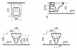 Инсталляция и унитаз Vitra S20 (9004B003-7204) белый