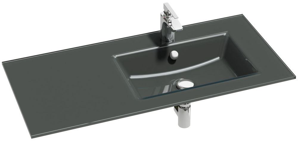 Раковина стеклянная Jacob Delafon Vox EB2102-DD4, 100 х 46 см, правая, коричневая, глянцевая