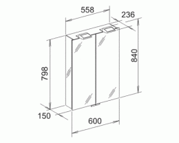 Фото Зеркальный шкаф Keuco Royal 35 13501176302, алюминий