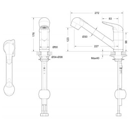 Смеситель для кухни Bravat Omega F785129CP-RUS