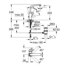 Смеситель Grohe Eurocube 2313500E для раковины