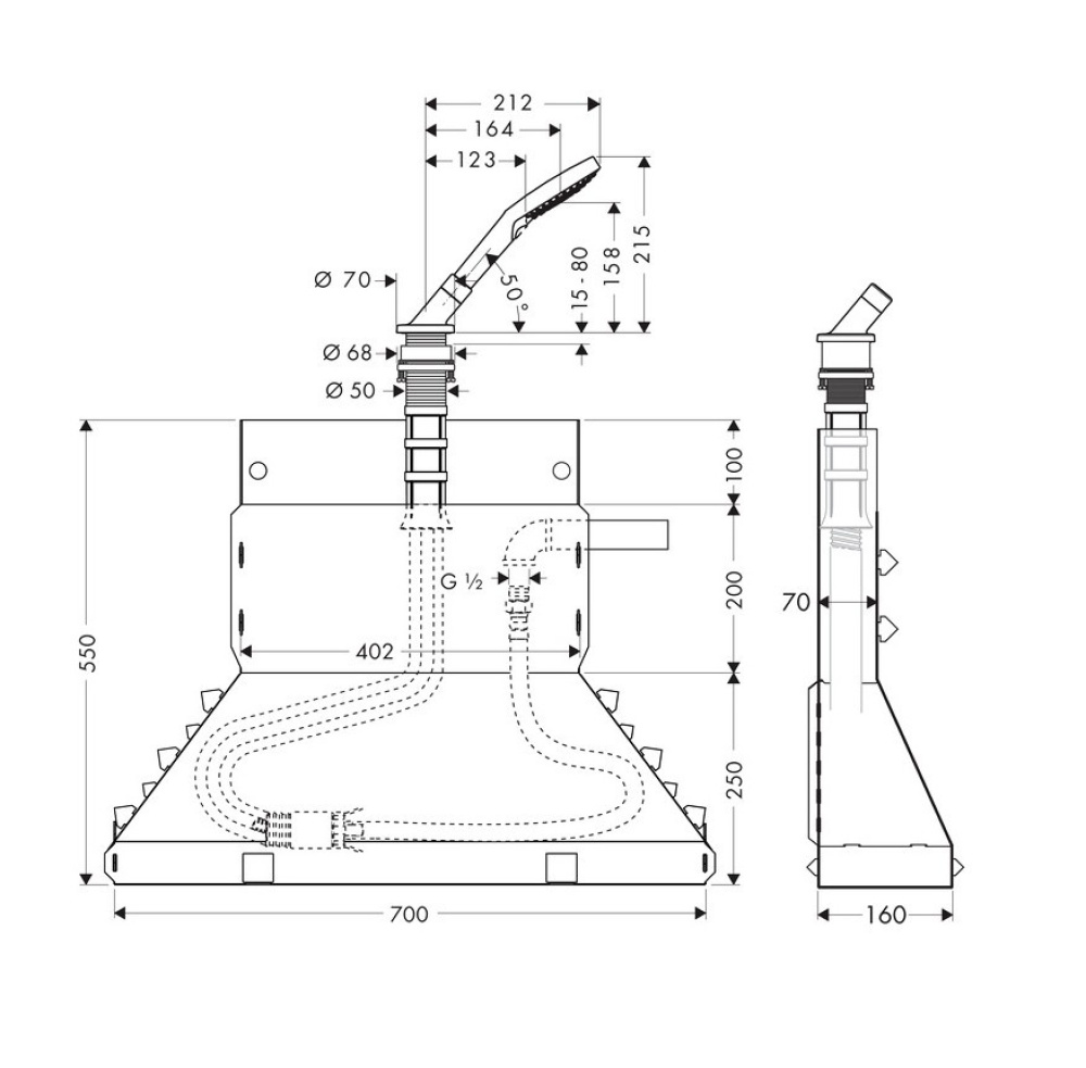 Набор Secuflex на край ванны 19418000 Hansgrohe Axor Bouroullec