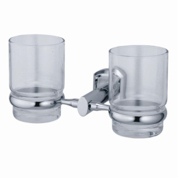 Стакан стеклянный с держателем WasserKRAFT Oder 3028D, двойной