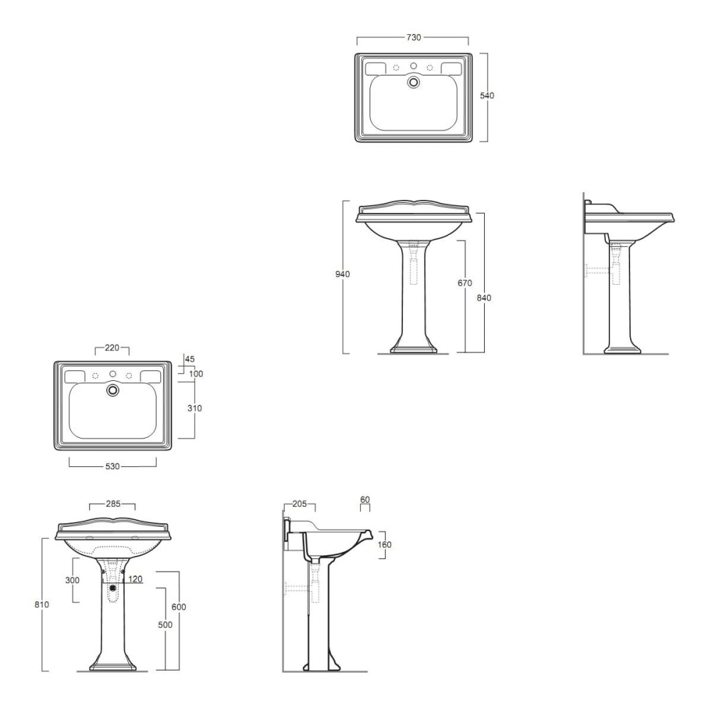Раковина SIMAS Arcade AR834bi + F89 73 см (белая)