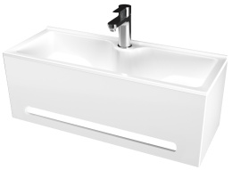 Раковина c панелью 60 см 1MarKa Tiny (У84220) Polytitan (полимерная керамика)