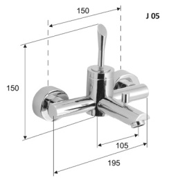 Смеситель для ванны короткий нос Remer RR J05