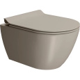 Унитаз подвесной GSI PURA (8816FR505) 50х36см, безободковый, с Swirlflush 2.0, Tortora matte