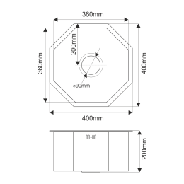 MELANA Мойка D400BR Octavia Profline 1,2/200 БРОНЗА врезная фигурная D400BR