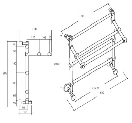 Фото Полотенцесушитель водяной Margaroli Sole 4554703CRP, высота 60.6 см, ширина 53 см, хром